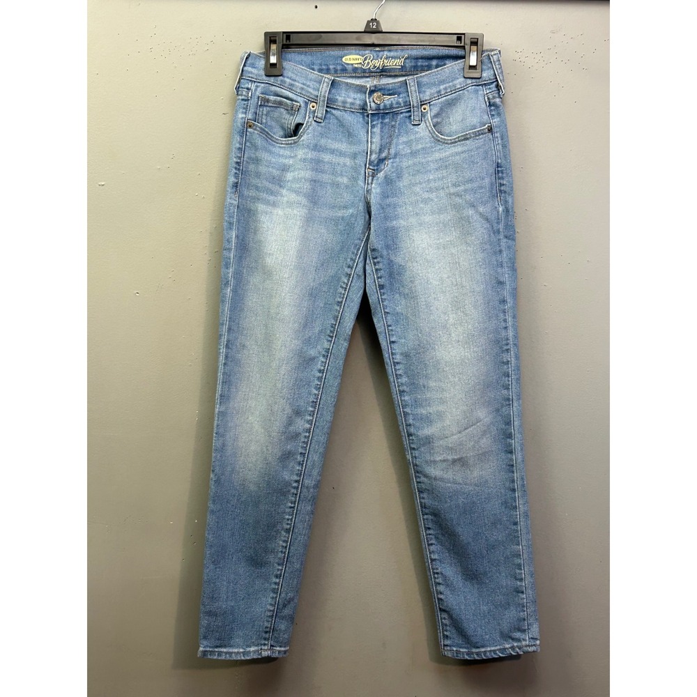Old Navy Jeans Women 0 Blue Boyfriend Light Wash Relaxed Fit Stretch Denim 17120